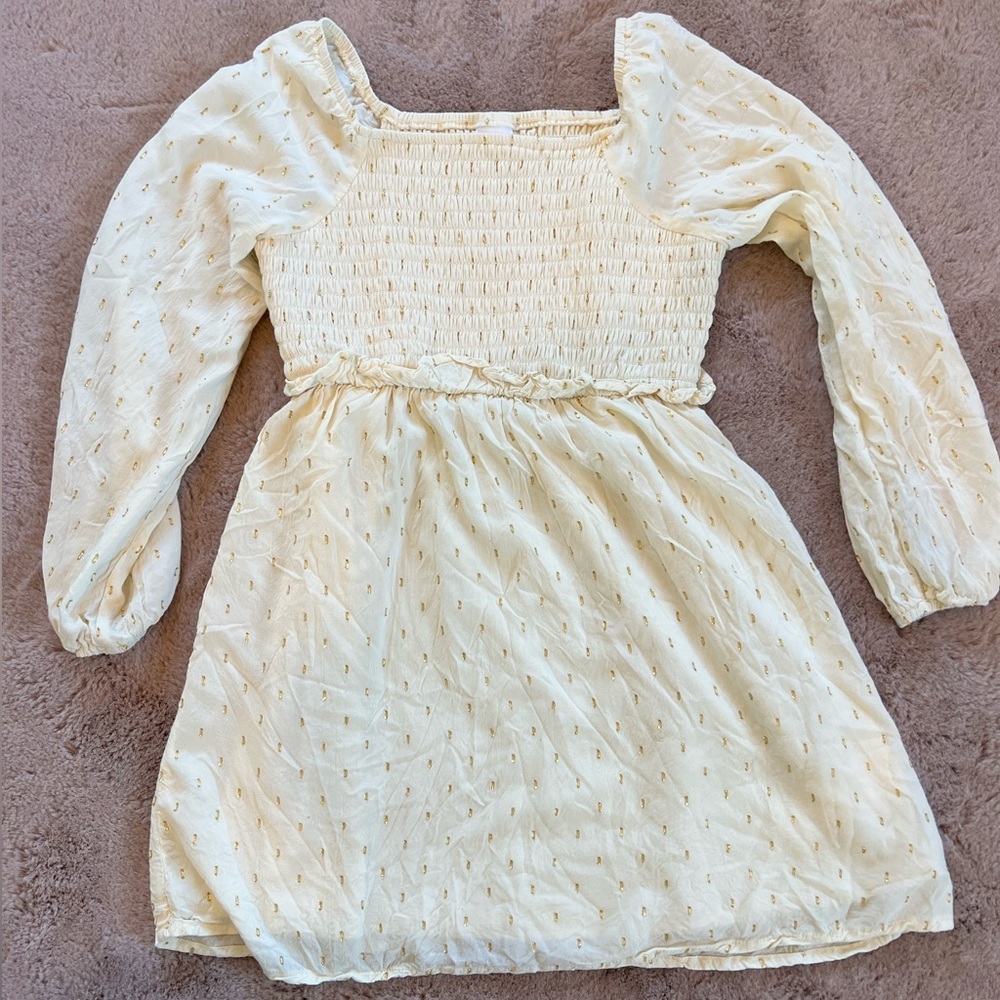 Girls Art Class dress/ size M 7/8 / cream color with good details